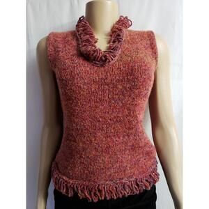 Dolce Emozione XO Women's Wool blend Sweater Sleeveless Made In Italy Size USA 8